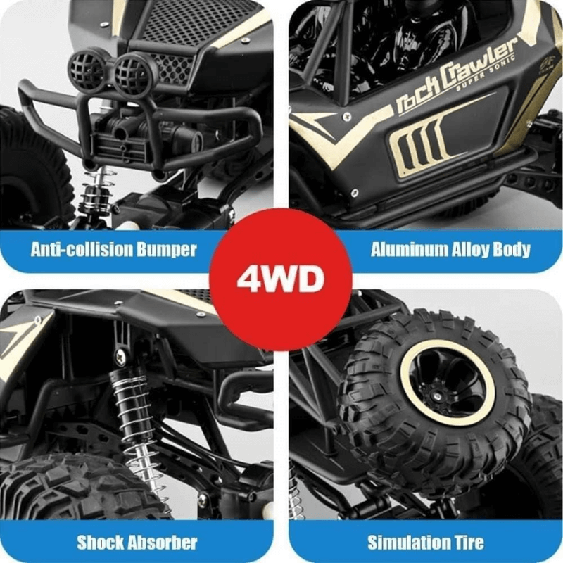Mega RC Truck – 1:8 Scale, 4WD Power - 3 Extra Batteries Included