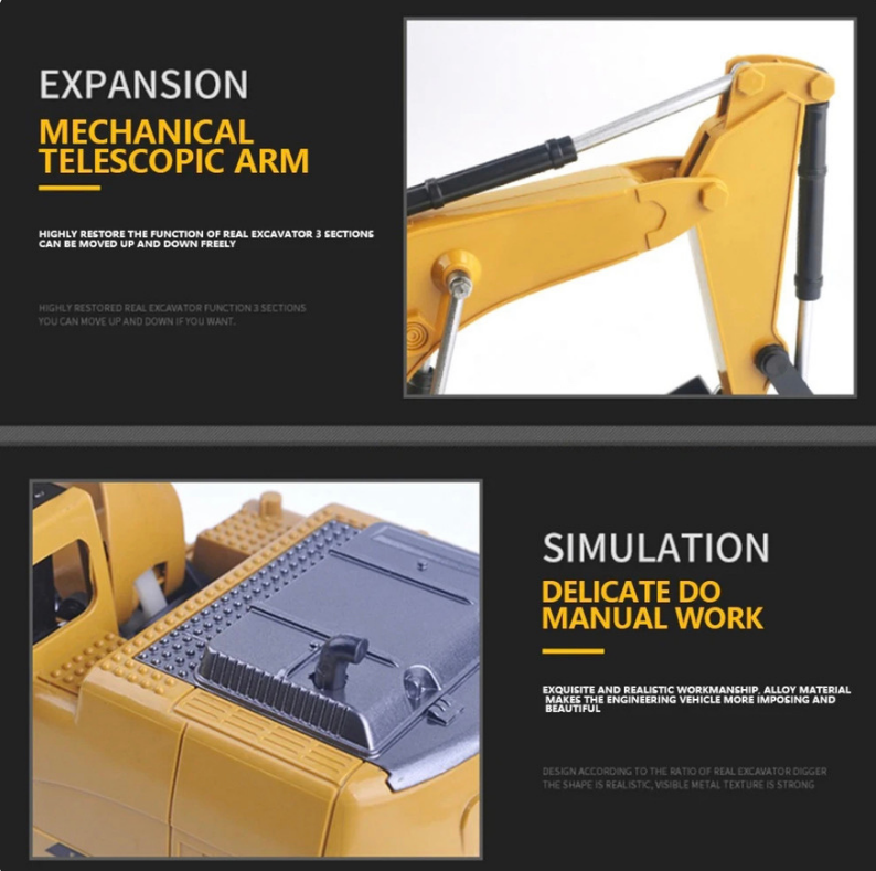 Remote Control Excavator – 8-Channel Toy