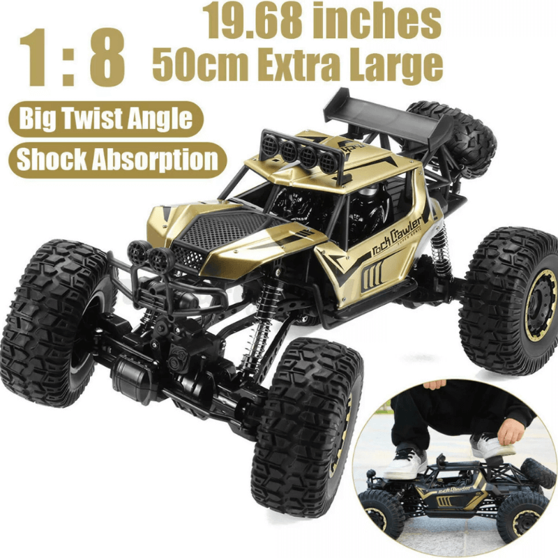Mega RC Truck – 1:8 Scale, 4WD Power - 3 Extra Batteries Included