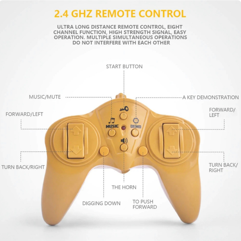 Remote Control Excavator – 8-Channel Toy