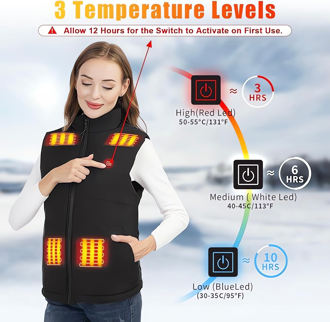 Heated Vest - Rechargeable Heating
