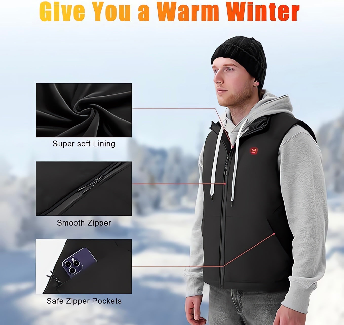 Heated Vest - Rechargeable Heating